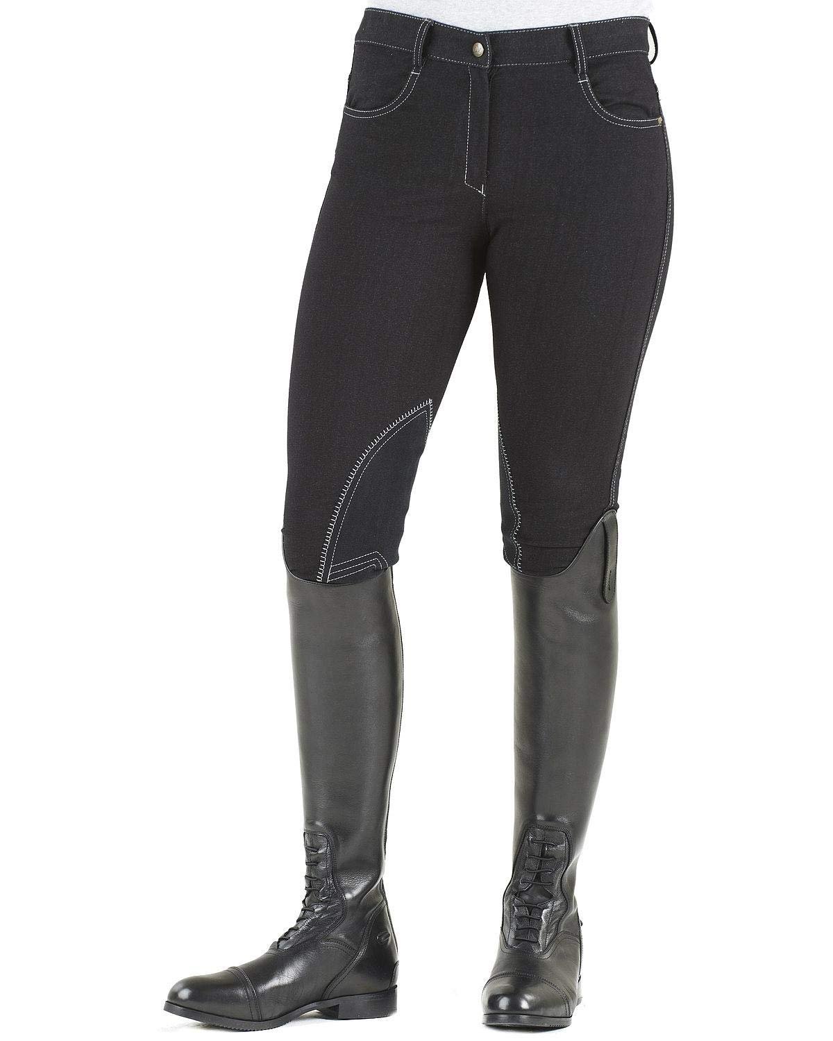 Ovation Women's Euro Melange Zip Front Knee Patch Cotton Breeches