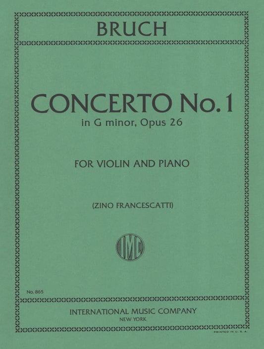 Bruch, Max - Concerto No 1 in g minor Op. 26 for Violin and Piano - by Francescatti - International