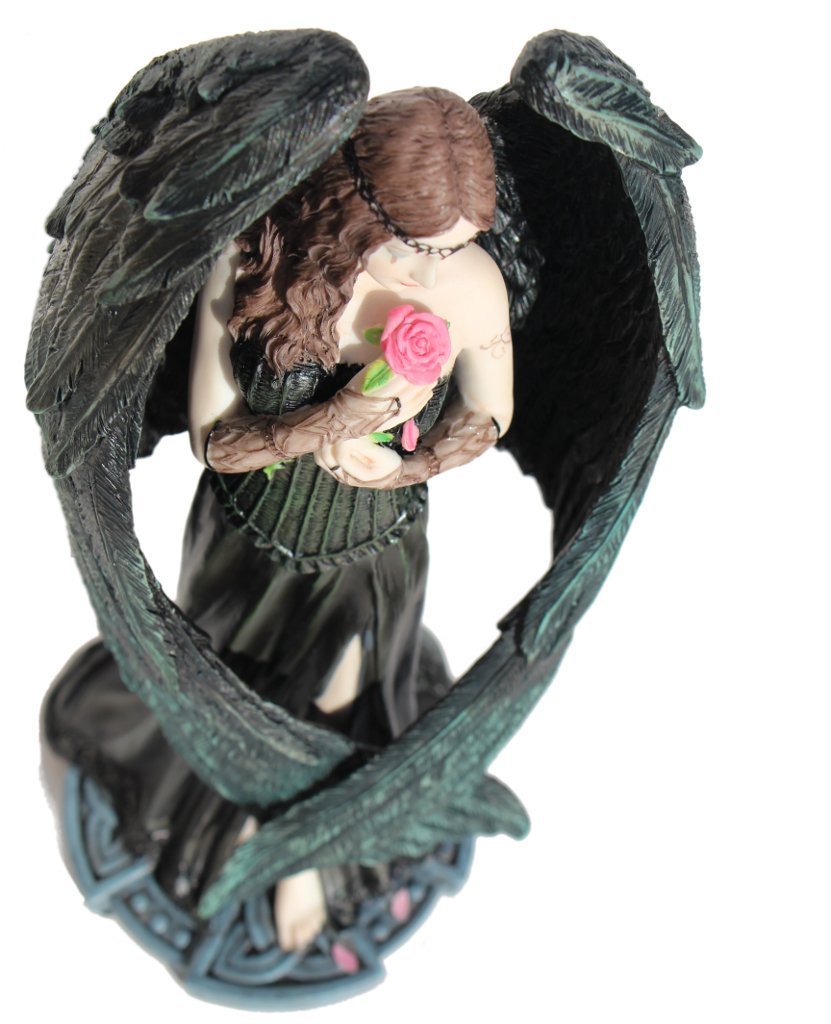Nemesis Now Ltd Anne Stokes ANGEL ROSE Statue, Fantasy Art Figure 8 1/2-in Pink, Blue, Green, Black, Beige, Brown
