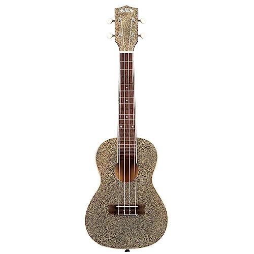 Kala Brand Music Co Sparkle Collection, 4-String Ukulele, Right, Black, Concert (KA-SPRK