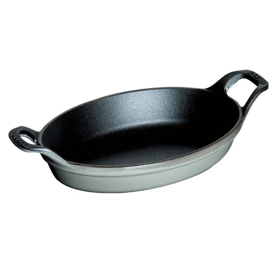 STAUB Cast Iron 5.5-inch x 3.8-inch Mini Oval Gratin Baking Dish