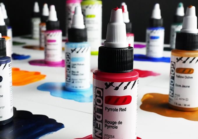 High Flow Acrylics by GOLDEN, Raw Sienna, 1 fl. oz. Bottle, Professional Acrylic Paint, Semi-Opaque