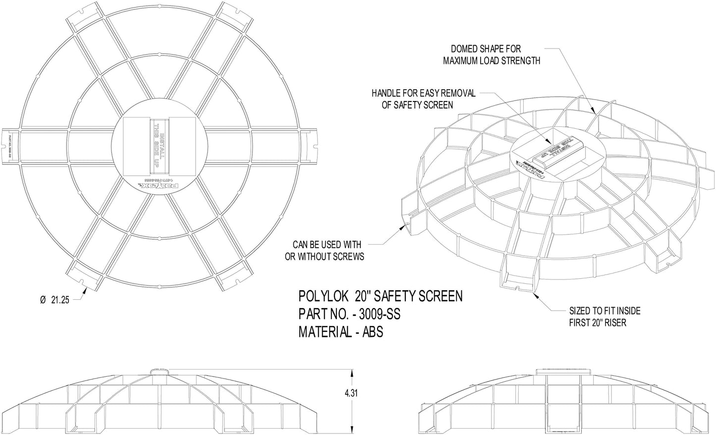 Polylok 20" Safety Screen