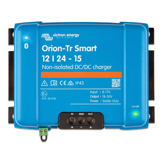 Victron Energy Orion-Tr Smart DC to DC Charger (Bluetooth) - 12/24-Volt 15 amp 360-Watt - Battery Charger for Dual Battery Systems - Non-Isolated