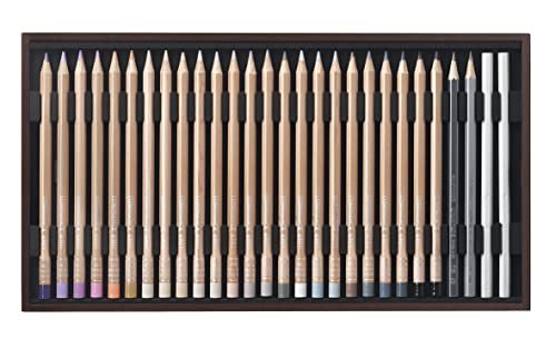 Caran d'Ache Luminance 6901 - Aufbewahrungsbox aus Holz, Sortiment mit 80 Buntstiften - 76 Farben + 4 Doppelfarben, 6901.476