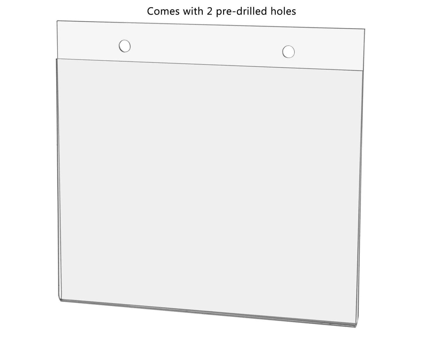 6 Pack 7” x 5” Wall Sign Holder with Hardware Clear Acrylic Notice Advertisement Party Lists Display Horizontal Retail Store Signage Sleeve by Marketing Holders