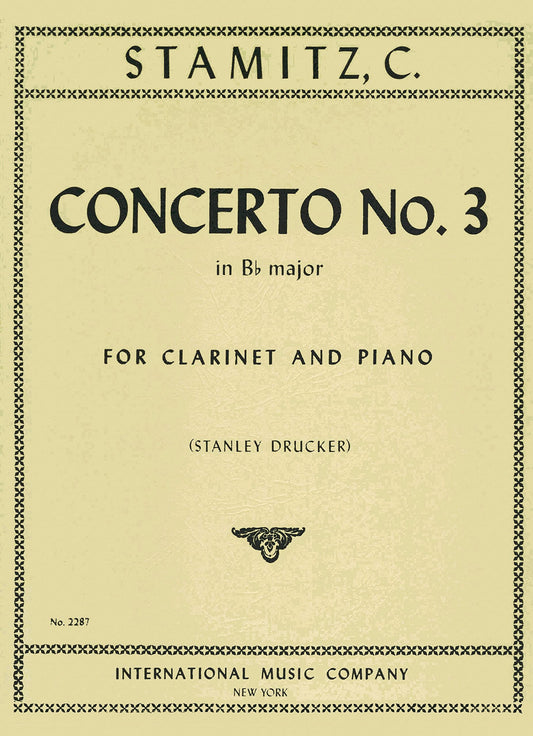 Concerto No. 3 in Bb Major for Clarinet and Piano