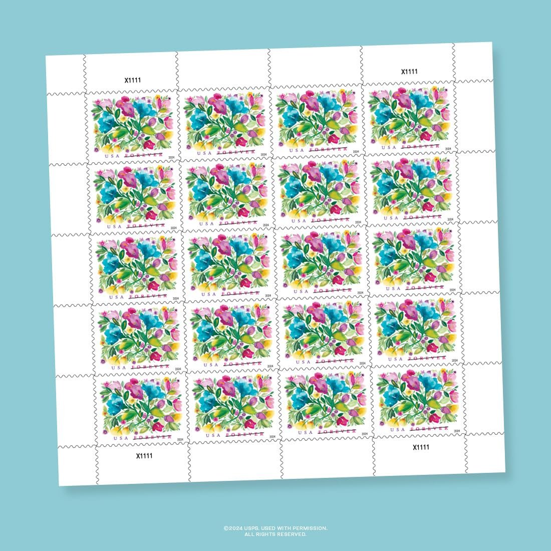 Celebration Blooms 2024 (Sheet of 20) First-Class Mail Forever Postage Stamps