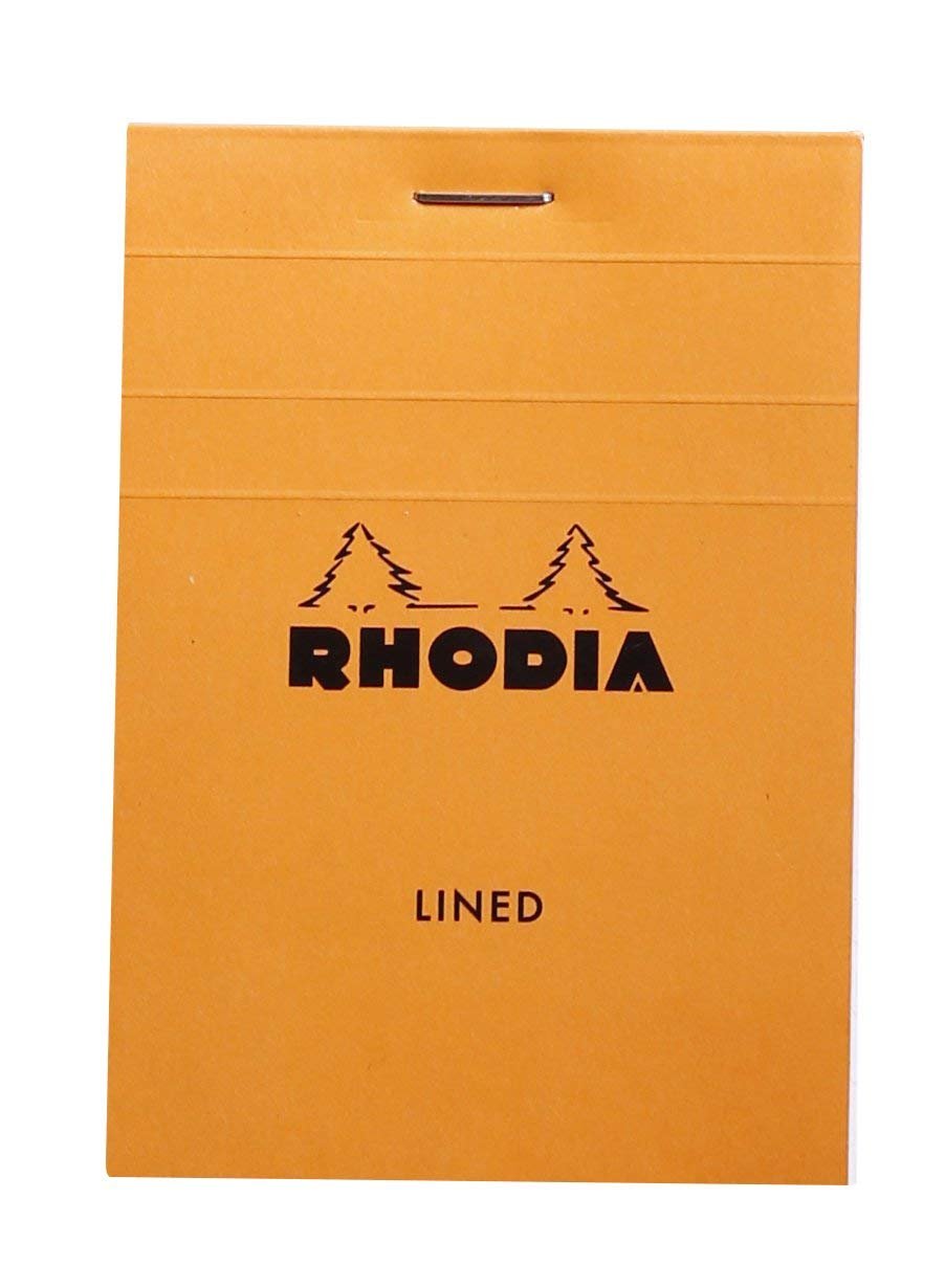 RHODIA # 12 Notepad 3-3/8 x 4-3/4 Lined ORANGE and Black, Pack of 2