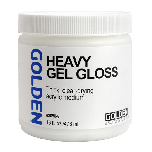 Heavy Gel Gloss by GOLDEN, 16 fl. oz. Jar, Professional Acrylic Gel Medium, Transparent