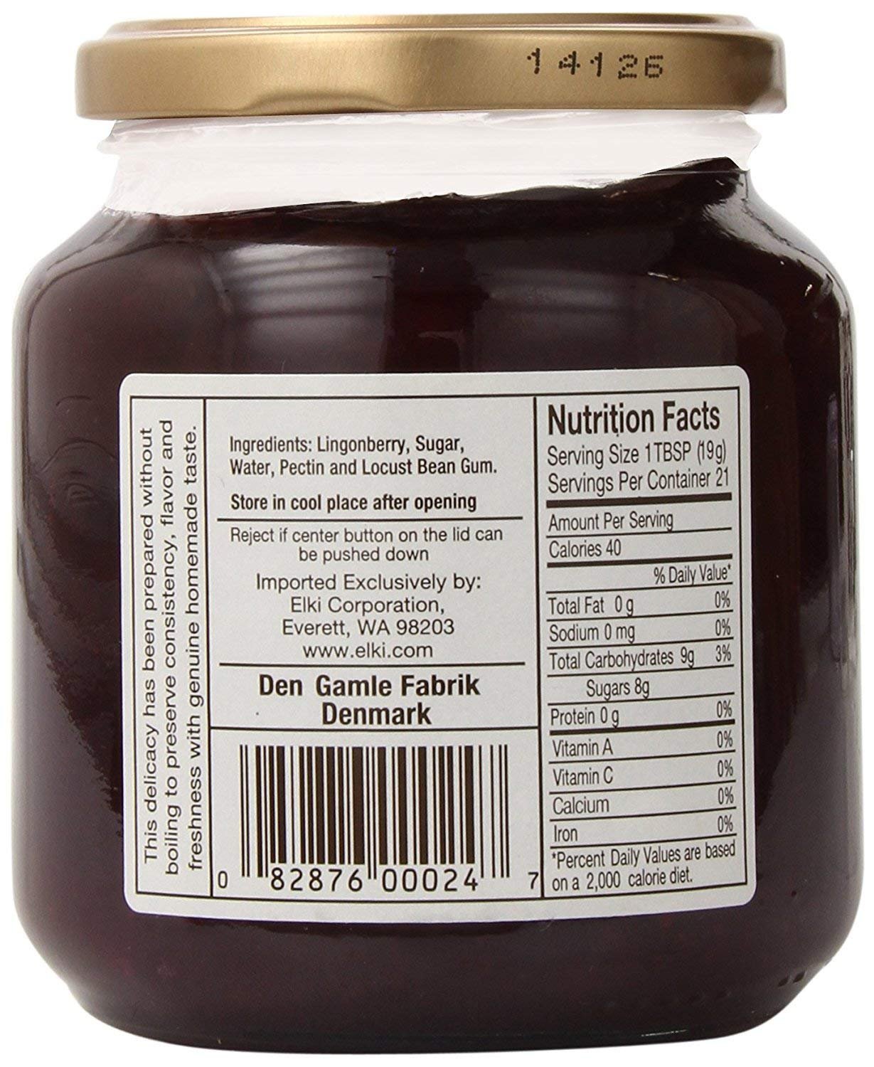 Elki's Gourmet Scandinavian Delights Fruit Spread, Lingonberry, 13.4 Ounce