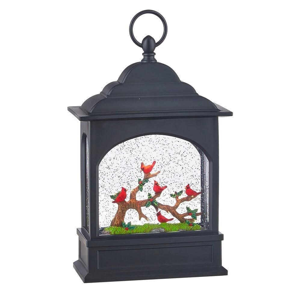 Raz Imports Red Cardinals Lighted Water Lantern Figurine 11 Inch