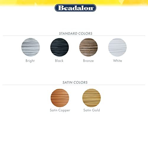 Beadalon 19 Strand Bead Stringing Wire - Beading & Jewelry Making Supplies, Flexible Stainless Steel Nylon Coated Thin String for Bracelets & Necklaces