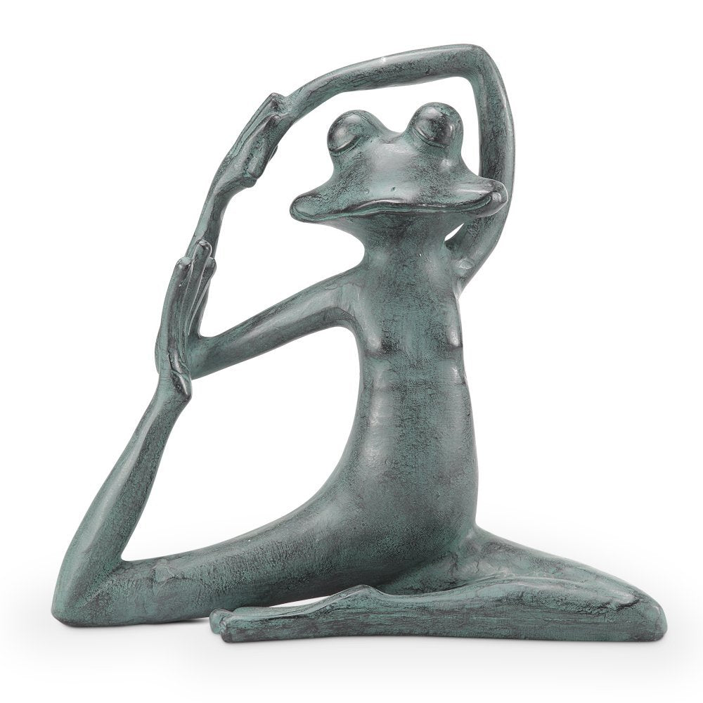 SPI Home Yoga Weathered Green 14 x 13 Inch Aluminum Outdoor Garden Figurine Statue Sculpture