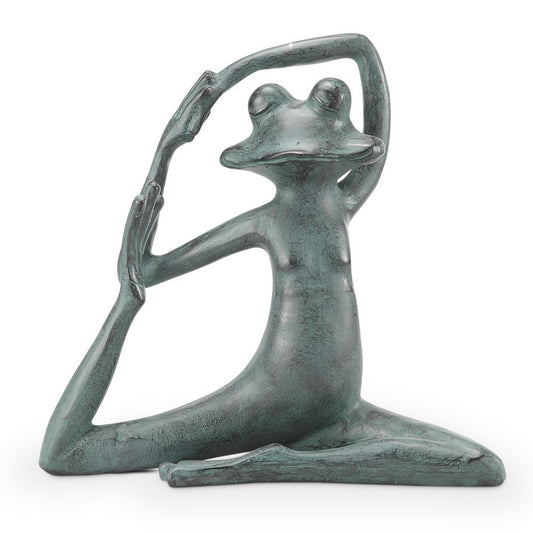SPI Home Yoga Weathered Green 14 x 13 Inch Aluminum Outdoor Garden Figurine Statue Sculpture