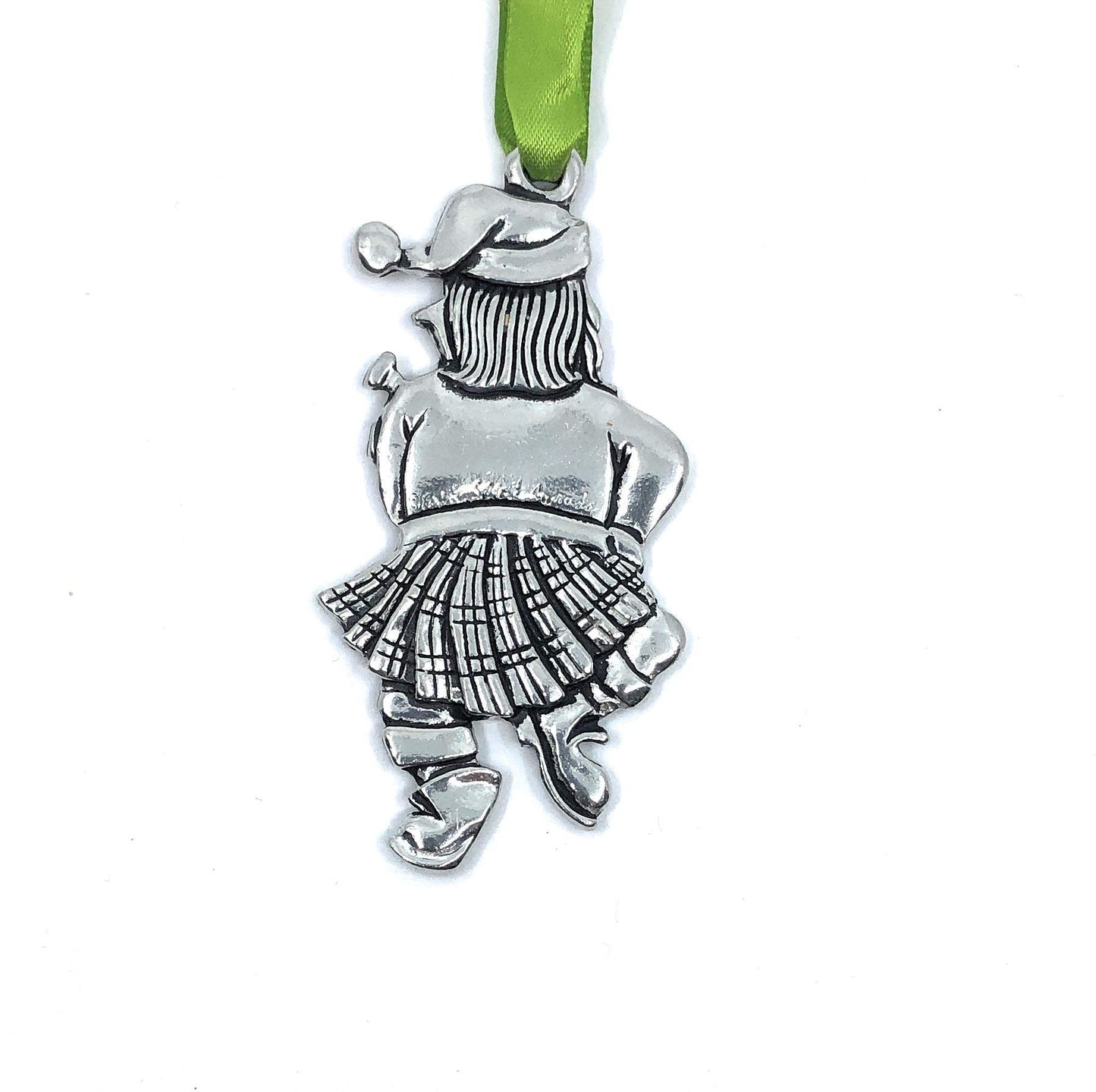 Handmade Santa Bagpipes in Kilt Clan Scottish Music Christmas Pewter Ornament