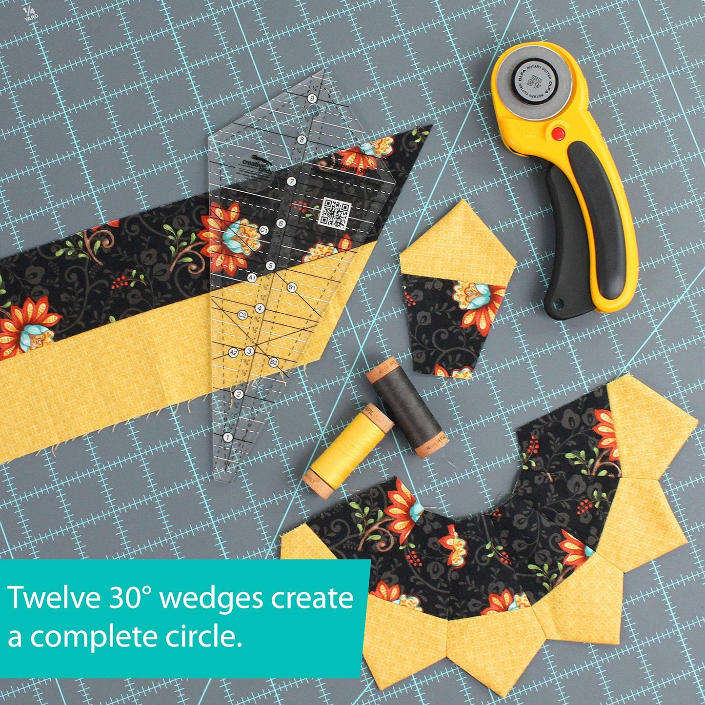 Creative Grids Starburst 30 Degree Triangle Quilt 9-1/2in Ruler - CGRISE30