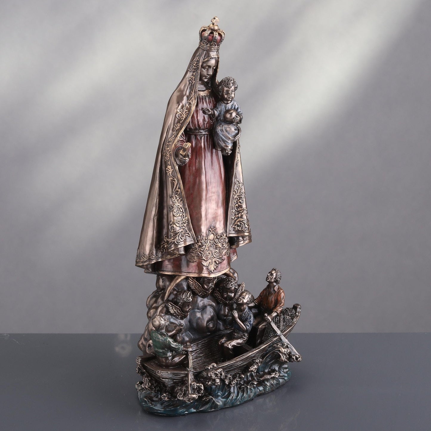 Veronese Design 10 5/8 Inch Our Lady of Charity Cold Cast Resin Bronze Finish Religious Statue