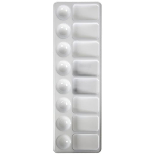 Jack Richeson 101000 Slant Palette, 4" x 12" Size, 8 Wells, 0.28" Height, 4.25" Width, 12.25" Length, Plastic, White