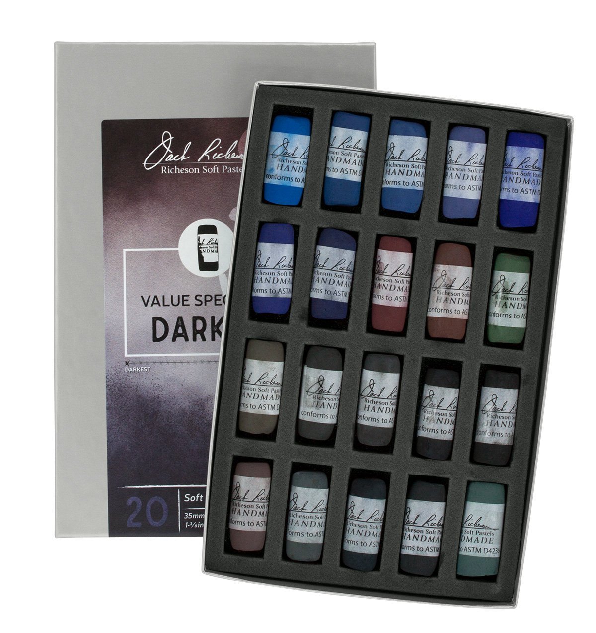 Jack Richeson 422900 Dark 1 Value Spectrum Hand Rolled Soft Pastels