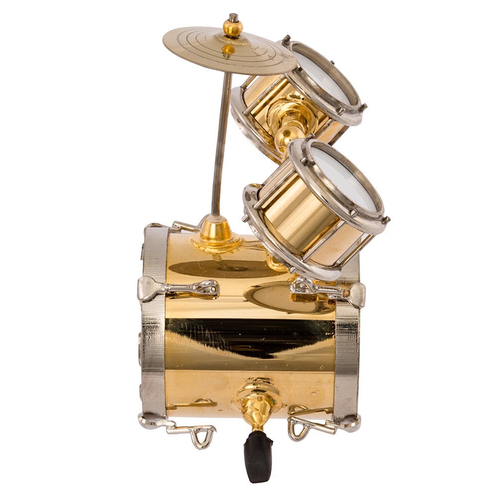 Kurt S. Adler Drum Set Christmas Ornament Band Member Brass Drums Musical Holiday Keepsake Christmas Tree Decoration