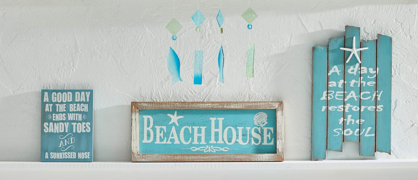 Beachcombers Beach House Framed Coastal Plaque Sign Wall Hanging Decor Decoration For The Beach Multi