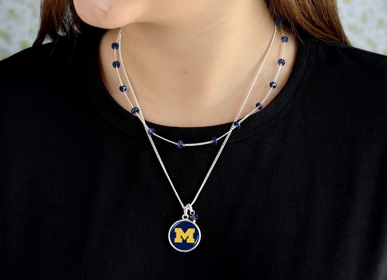 From the Heart Michigan Wolverines Ivy Necklace Silver Chain Jewelry Gift UM