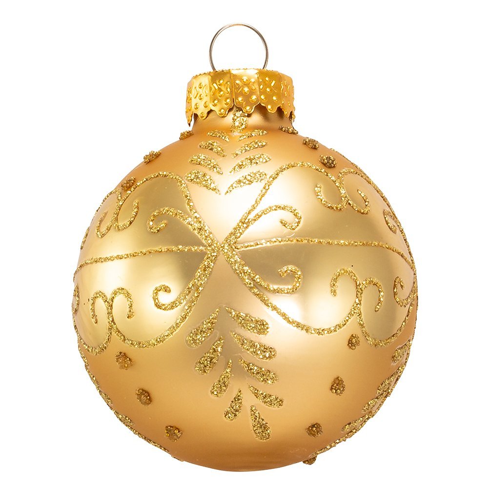 Kurt S. Adler Kurt Adler 60mm Gold Glass Ball Set of 12 Ornament Set, 12 Piece,Christmas