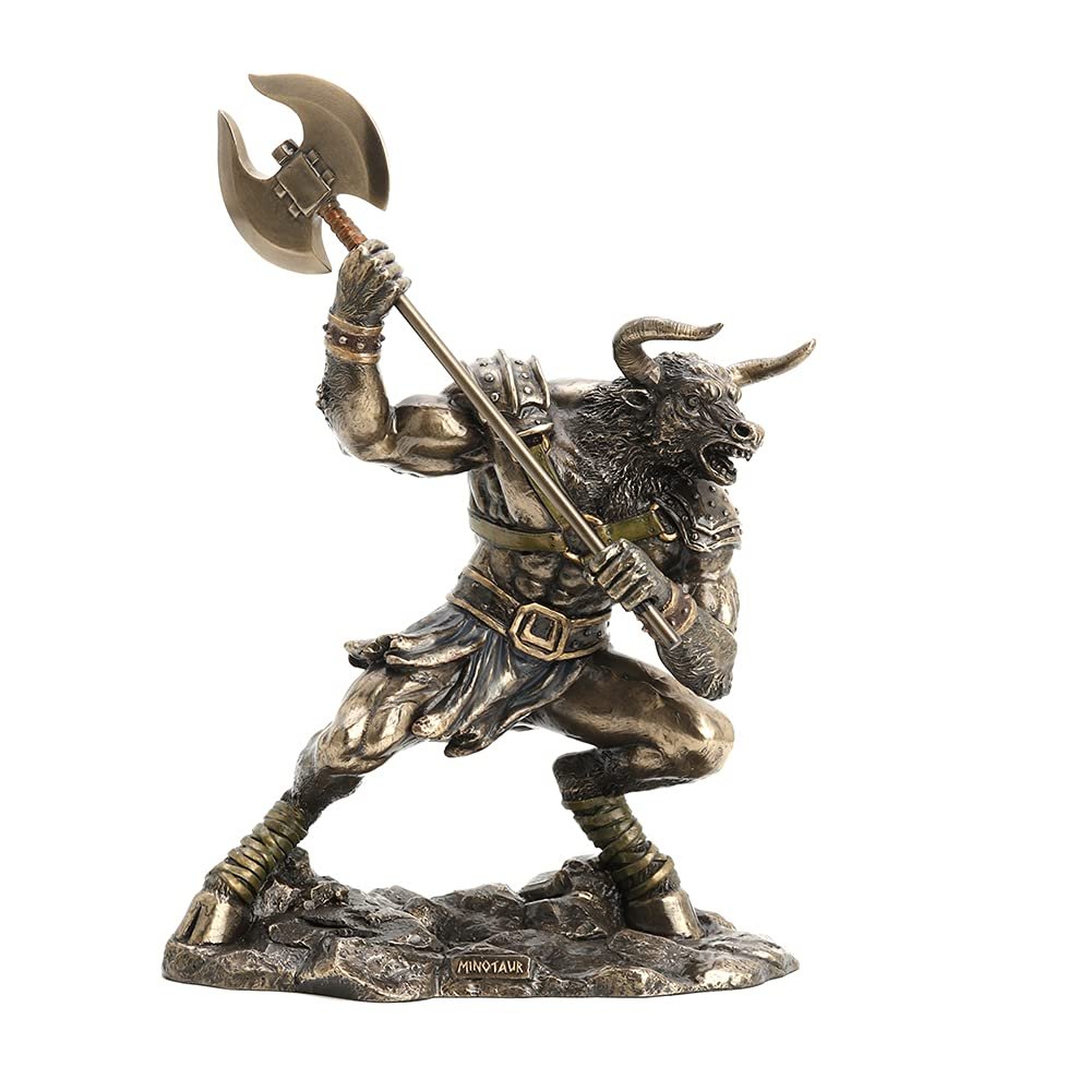 Veronese Design 13 3/4" Tall Minotaur The Creature from The Labyrinth Cold Cast Bronze Resin Sculpture