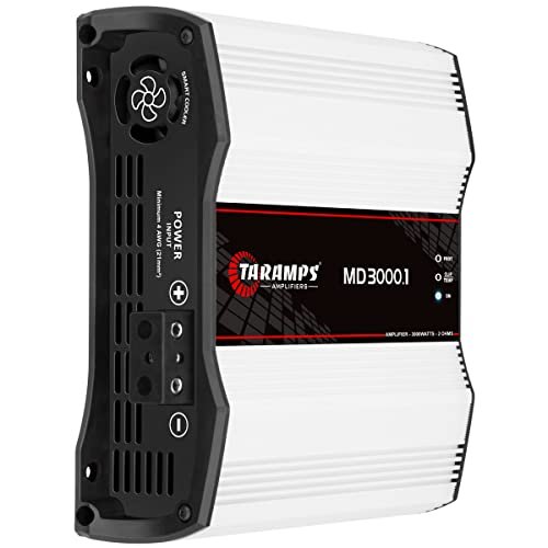 Taramp's MD 3000.1 Full Range Amplifier 3000 Watts RMS 2 Ohms 1 Channel High Efficiency Mono Amplifier Class D, Bass Boost Car Audio Sound Monoblock, Crossover, High Power Amp