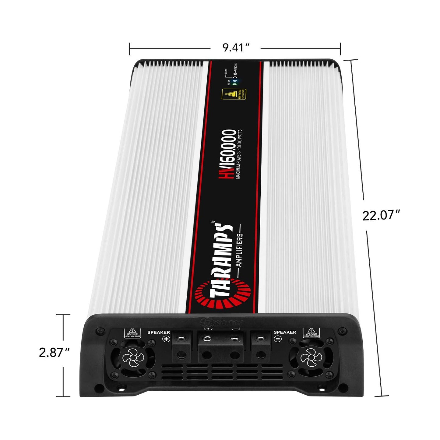 Taramps HV 160.000 Chipeo High Voltage Amplifier 0.25 Ohm 160000 Watts Rms 1 Channel with 24 Batteries 300VDC Output Power Monoblock Car Audio Class D