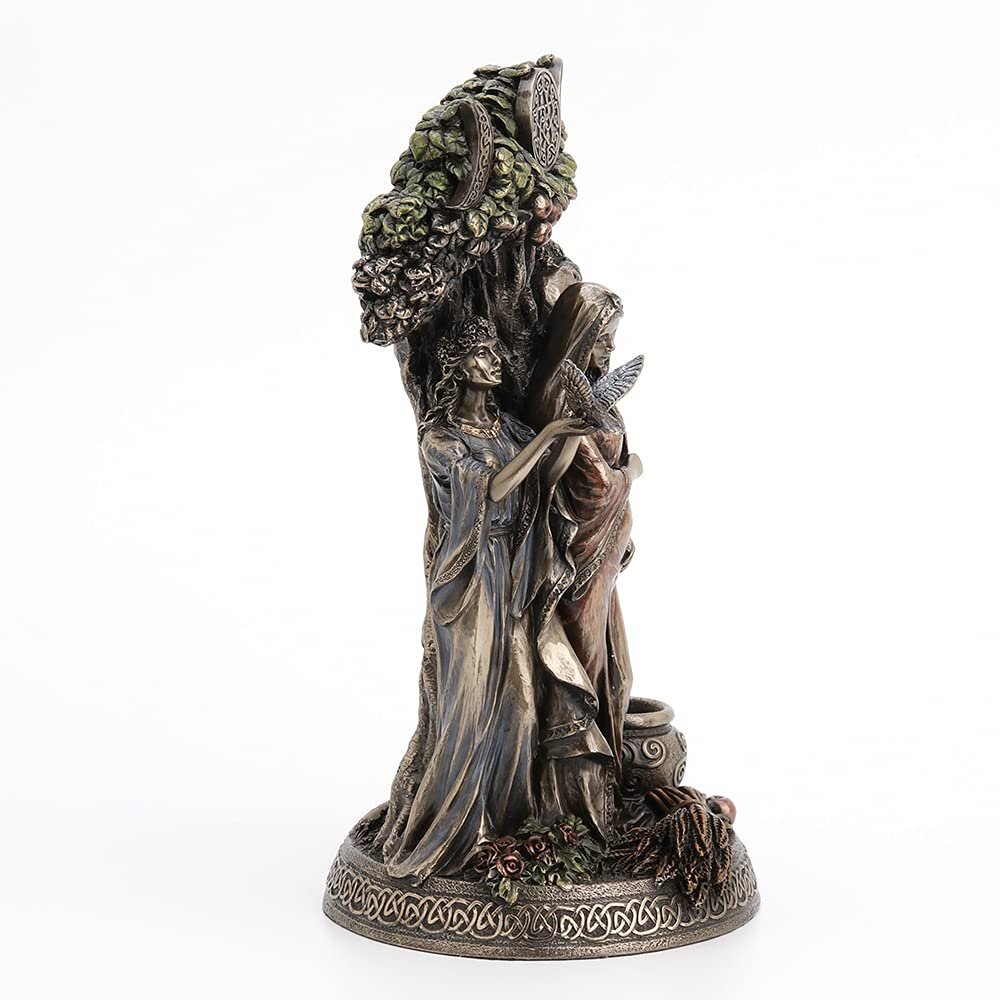 Veronese Resin Statues Danu Irish Triple Goddess of The Tuatha De Danann Statue 6 X 10.5 X 5 Inches