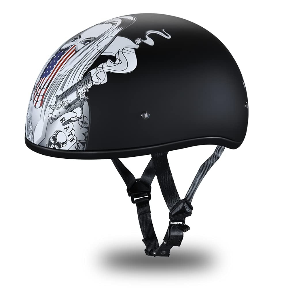 Daytona Helmets Half Skull Cap Motorcycle Helmet – DOT Approved [Graphics]…