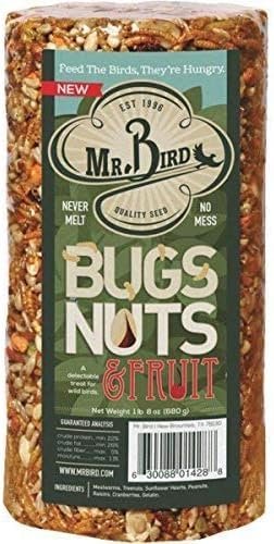 4-Pack of Mr Bird's Bugs Nuts & Fruit Small Wild Bird Seed Cylinder 24 oz.