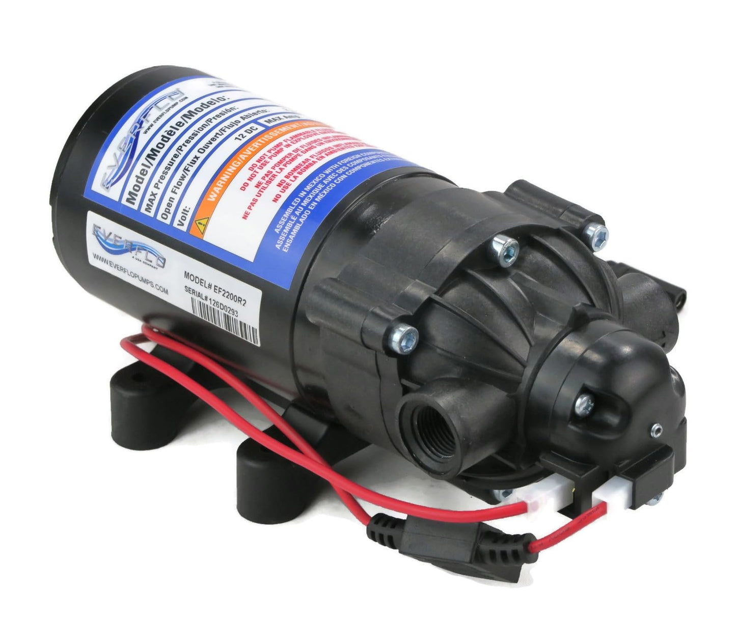 Everflo 12 Volt 2.2 GPM 70 PSI Diaphragm Pump