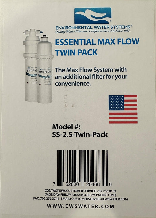 Environmental Water Systems SS-2.5 Twin Pack Max Flow System with additonal Filter
