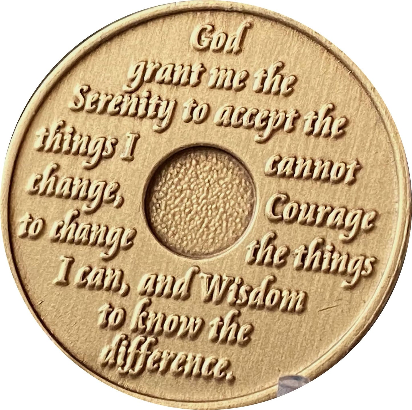 7 Month and 8 Month AA Medallion Sobriety Chip Set Serenity Prayer Back