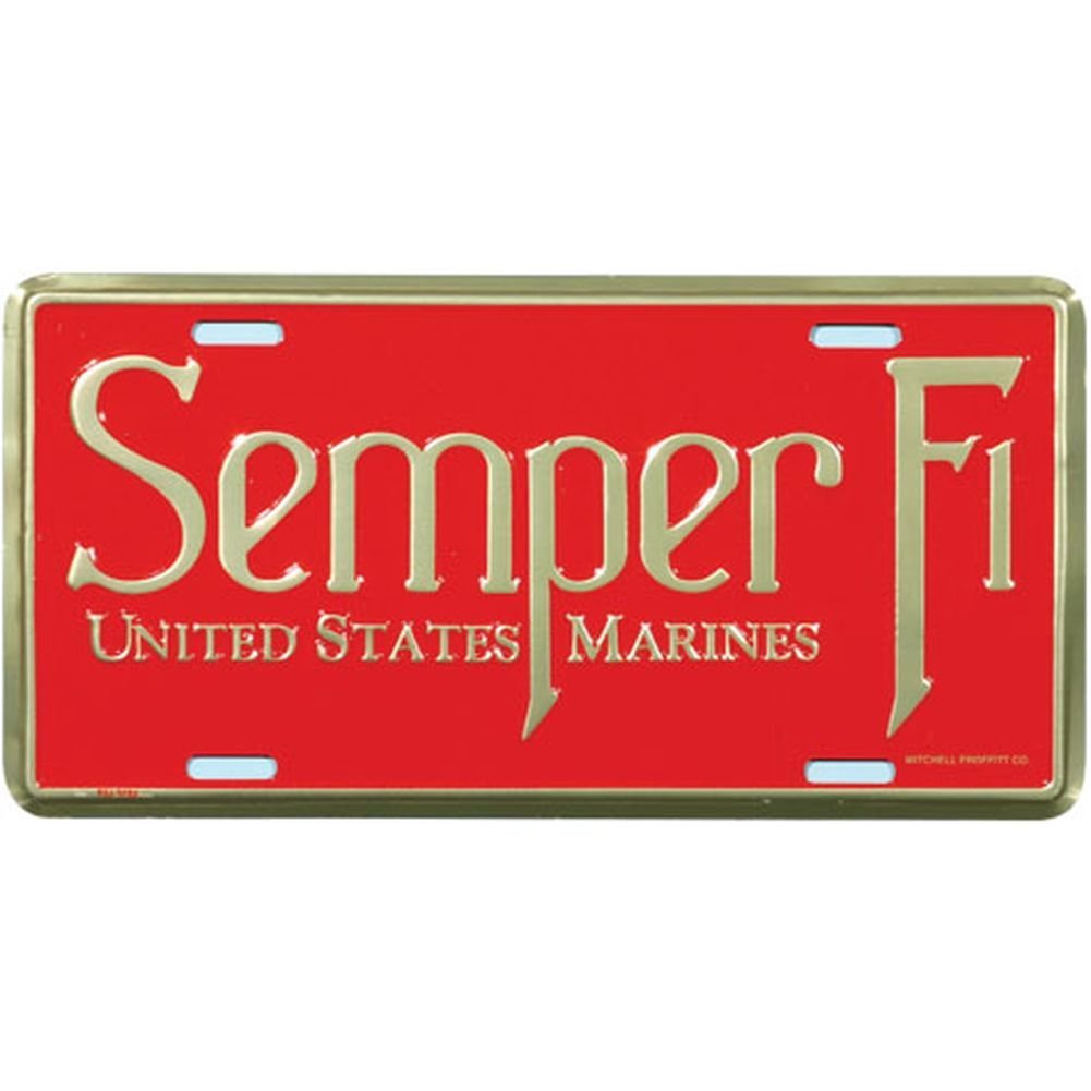 Honor Country Semper Fi US Marine Corps License Plate