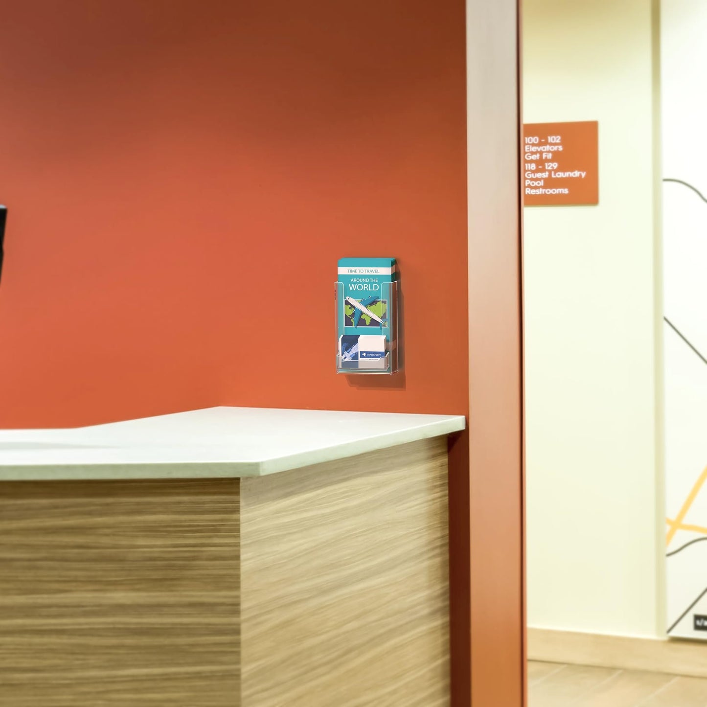 Marketing Holders Brochure Holder Trifold Display Countertop Clear See Through Maps Menu Bifold Compartment Acrylic