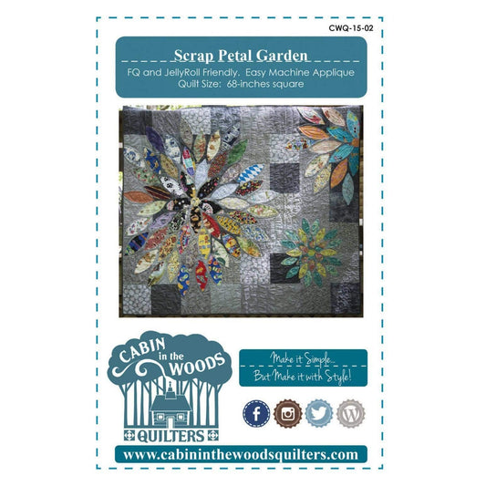 Scrap Petal Garden Quilt Pattern by Cabin in the Woods Quilters