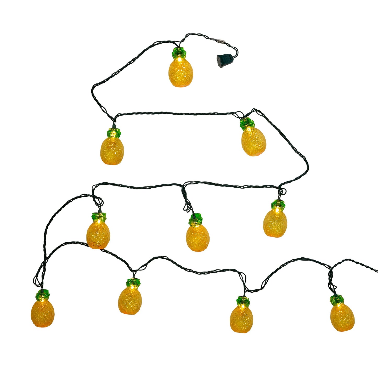 Kurt Adler 10-Light Glass-Look Pineapple Light Set