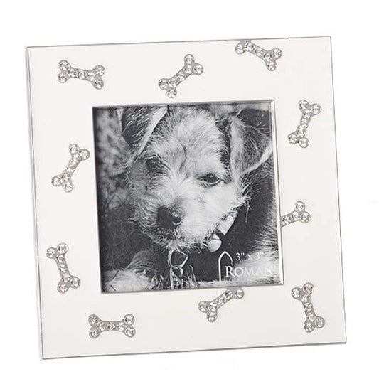 Roman Giftware Inc., Caroline Collection, Pets, 4.5" H Dog Bone Frame- Hold 3X3,Religious, Inspirational, Durable (4x1x4)