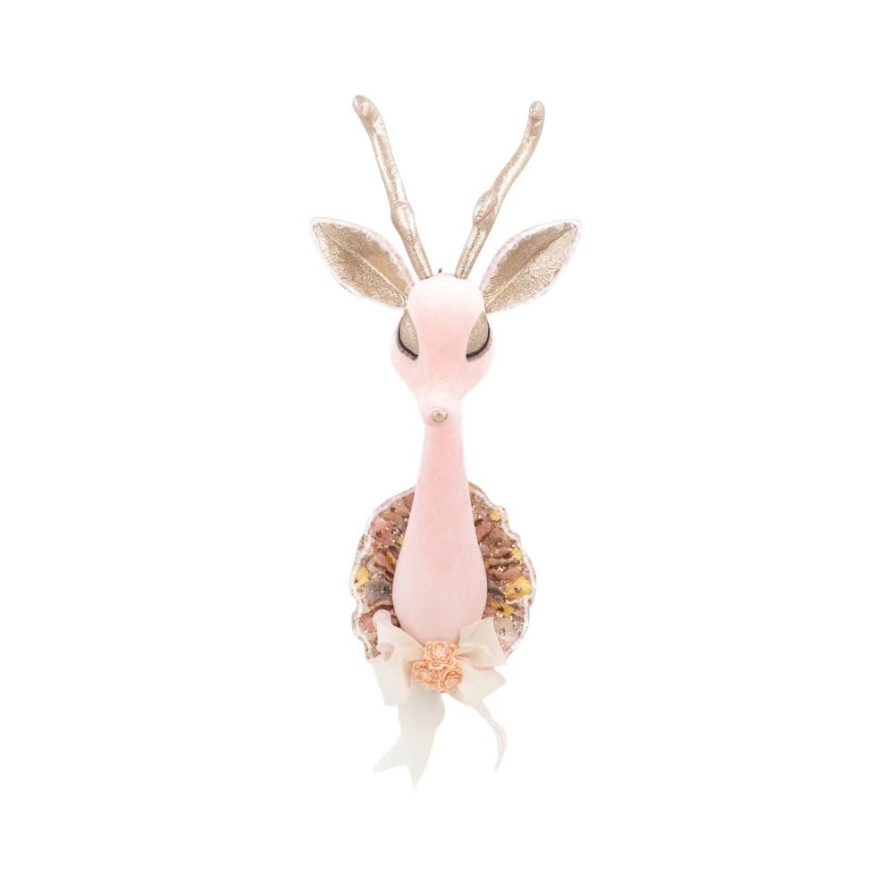 December Diamonds 22-Inch Pink Deer Head Wall Mount – Handcrafted Holiday & Winter Décor – NEW 2025 Festive Wall Accent