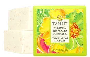 Greenwich Bay Destination Exfoliating Spa Soaps 7 Piece Set of 6.35 Ounce Bars - Travel to London, Kyoto, Tahiti, Paris, Fiji, Morocco, and Sicily without leaving your home