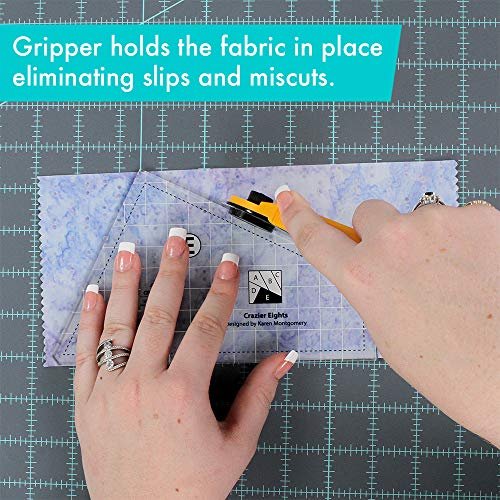 Creative Grids Crazier Eights Template and Quilt Ruler – CGRMT7 – Made in USA, 6in x 9in, Non-Slip Grip Acrylic Quilting, Sewing, Crafting, Patchwork Ruler & Template