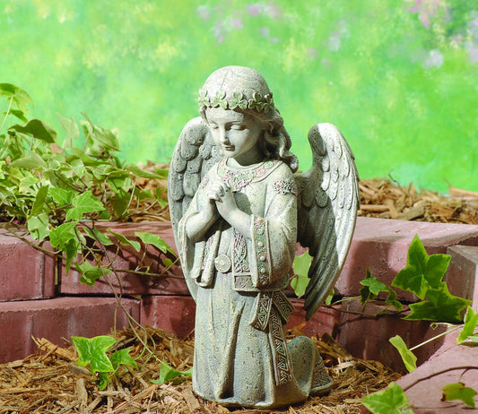Joseph's Studio by Roman, 12.25" H Kneeling Celtic Angel Garden Statue, Outdoor Decor