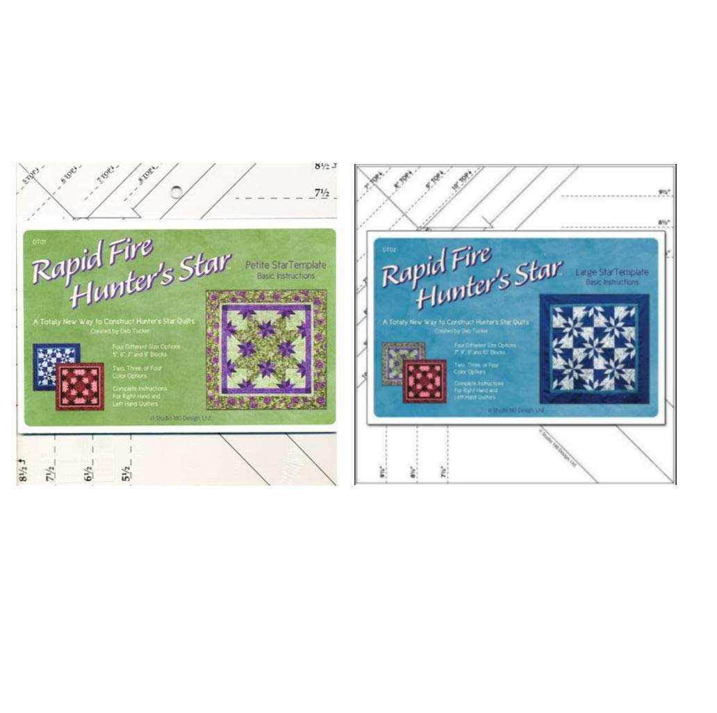 Studio 180 Design Rapid Fire Hunter's Star Bundle: Petite + Large Star Ruler Quilting Tool