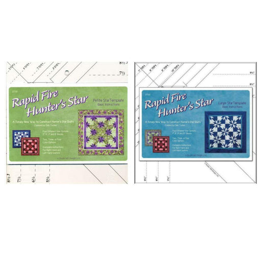Studio 180 Design Rapid Fire Hunter's Star Bundle: Petite + Large Star Ruler Quilting Tool