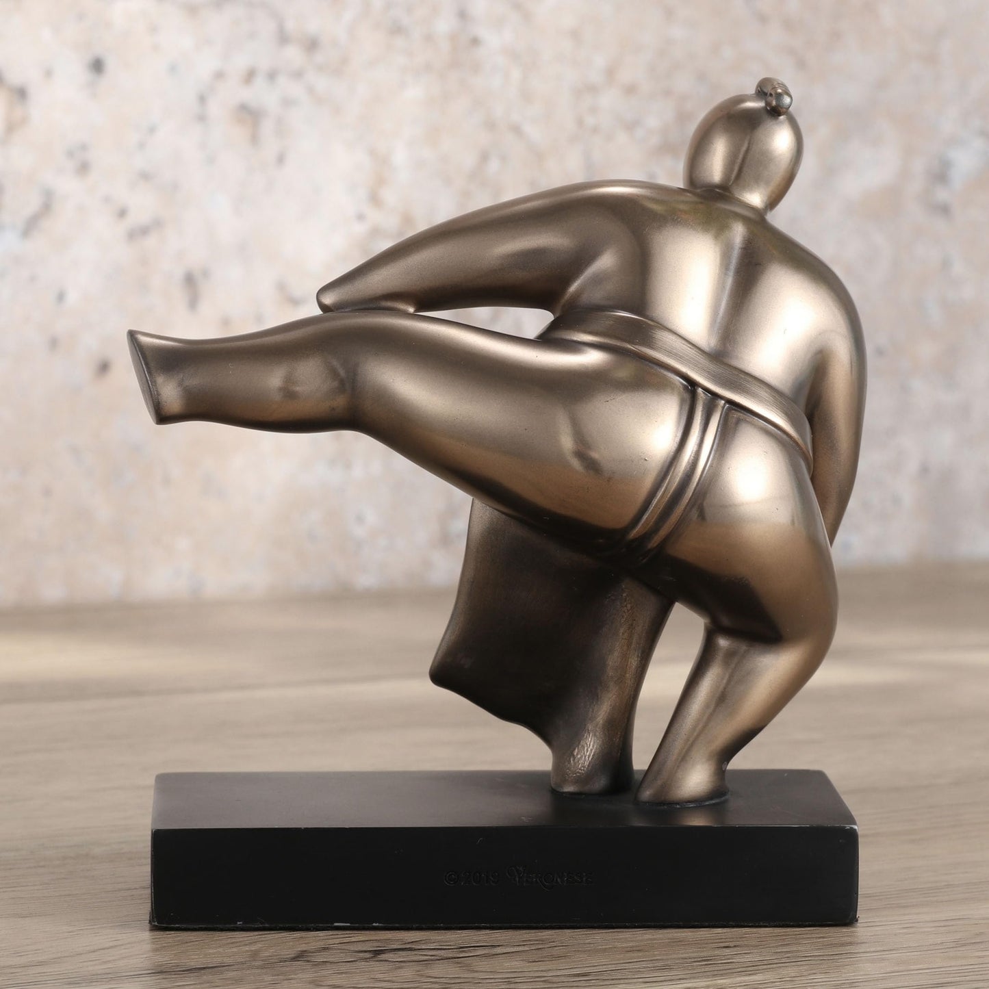 Veronese Design 4 7/8 Inch Japanese Abstract Sumo Wrestler Stomp Resin Figurine Bronze Finish