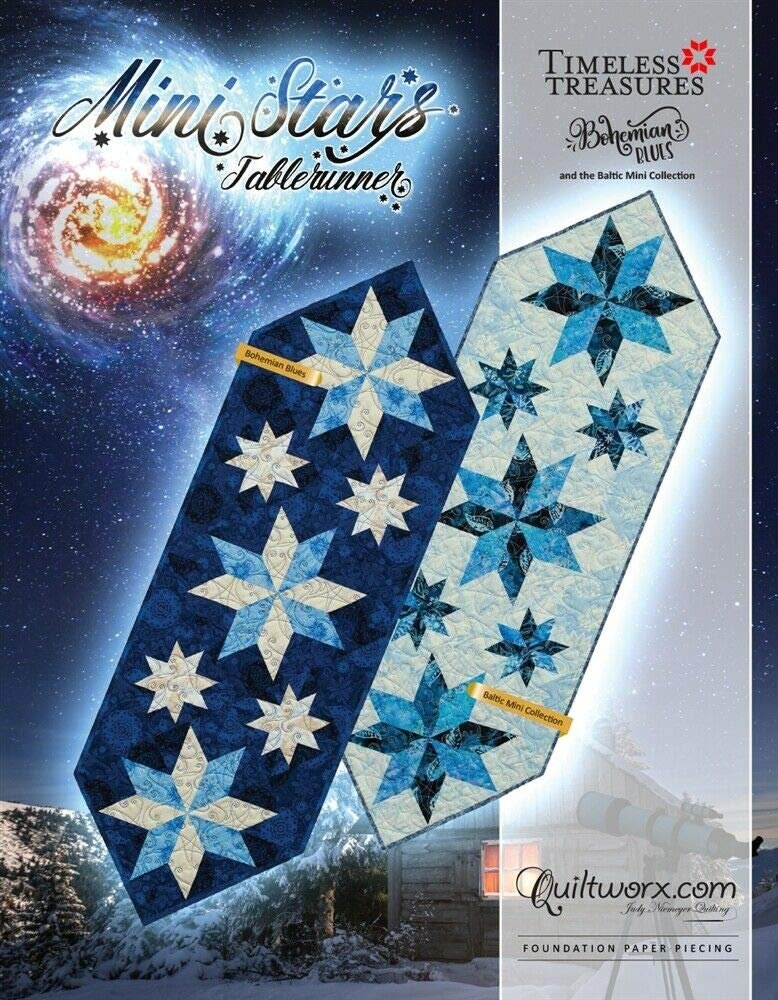 Mini Stars Table runner - Foundation Paper Piecing Pattern by Judy Niemeyer 17" x 51" Quilt